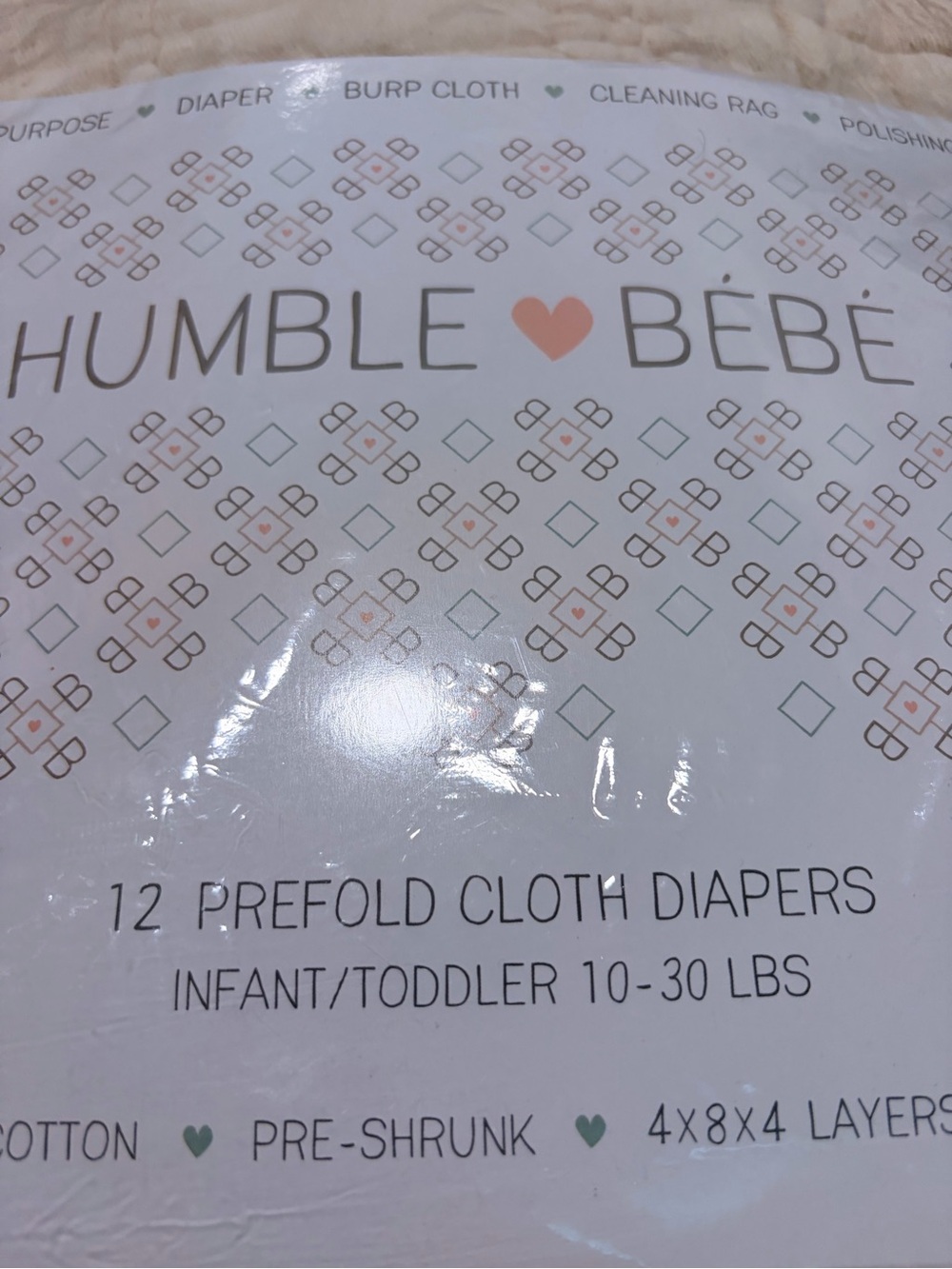 Unopened Prefold Cloth Diapers